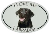 Labrador Love Oval Car Magnet
