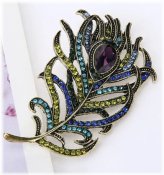 Peacock Elegance Vintage Brooch