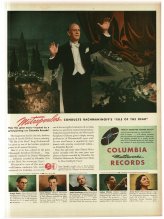 Vintage Columbia Masterworks Ad Featuring Mitropoulos Conducting Rachmaninoff's Isle of the Dead