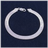 Elegant Silver Herringbone Charm Bracelet