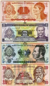 Honduran Lempira Banknotes, 2014-2019