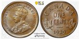 1929 Canadian Small Cent in PCGS MS63BN Grade, Lot#G7294