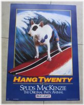 Retro Surfing Dog Beer Poster