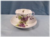 Violets Bone China Cup & Saucer Set