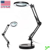 Crafters' Illuminated Magnifier Clamp Lamp