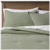 Sage Green Waffle Weave Comforter Set