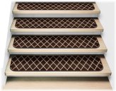 Coffee Brown Diamond Trellis Lattice Stair Treads