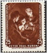 Dresden Art Rubens Old Woman Basket Coal Stamp (DDR #Mi696 MNH 1959)