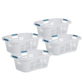 White Hip-Hugger Laundry Baskets by Rubbermaid (4-Pack)