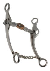 Copper Roller Three-Piece Hinged Snaffle Bit