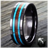 Koa-Turquoise Ceramic Men's Ring