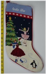 Frosty Skaters Needlepoint Stocking - ANDIE MAE