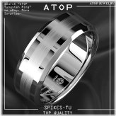 Brushed Silver Tungsten Carbide Ring