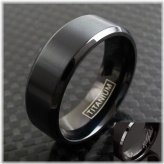 Midnight Stripe Wedding Band