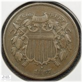 Copper 2C Piece from 1867
