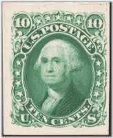 Washington's Delicate Reflection: 1861 Proof on Card