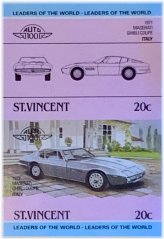 Classic Car Auto Maserati Ghibli Coupe Stamp Reproduction