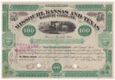 Vintage Missouri Kansas Texas Railway Company Stock Certificate