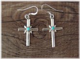 Southwestern Turquoise Cross Dangle Earrings by Lorraine Chee