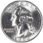 Silvery State Quarter - 1954 S Edition