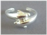 Dolphin Duo Sterling Silver Toe Ring