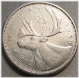 1959 Canadian Quarter - 80% Silver