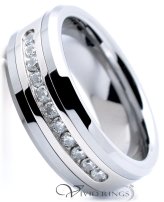 Tungsten Channel CZ Ring