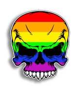 Rainbow Skull Vinyl Decal