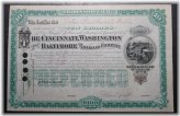 Cincinnati, Washington & Baltimore Railroad Orland Smith Stock Certificate - 1883