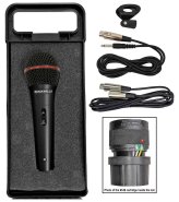 StagePro Mic Kit: Handheld Wired Microphone with Cables and Case