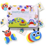 Wooden Shape Block Jigsaw Puzzle Sorting Montessori Educational Card Games Art