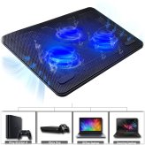 CoolPad Slimline Triple Fan Laptop Cooler with LED Lighting