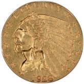 Vintage American Gold Coin - $2.50 Indian Head Quarter Eagle