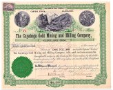 Cuyahoga Gold Mining Milling Stock Certificate