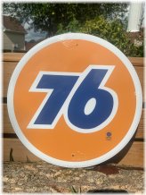 Orange Round Union 76 Vintage Metal Sign