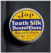 Vintage Dental Tin Jap Tooth Silk Floss by Bauer & Black