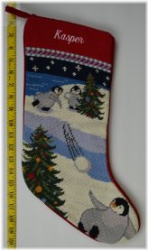 Festive Penguin Monogrammed Wool Stocking
