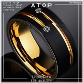 Gold Line Warrior Tungsten Ring for Men