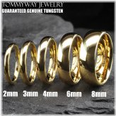 Gold Plated Tungsten Carbide Comfort Fit Ring - Perfect for Weddings and Anniversaries