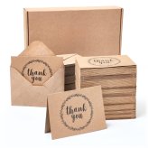 Grateful Expressions: Bulk Pack of Brown Thank You Notes with Envelopes