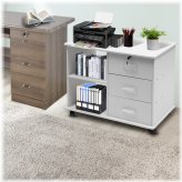 Storage Cart with Drawers and Shelves