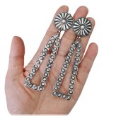 Southwest Spirit Silver Concho Triangle Earrings