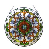 Victorian Round Stained Glass Suncatcher