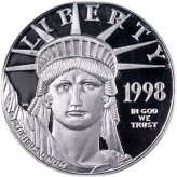 1998-W American Eagle Platinum Coin - PR69 DCAM Blue Label