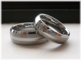 Brushed & Polished Tungsten Carbide His & Her Wedding Band Set