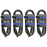 DMX Shielded XLR Cable Pack - 4 Cables (16 Gauge)