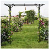 Midnight Garden Archway - Elegant 7 FT Metal Arbor for Climbing Plants and Outdoor Events