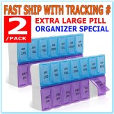 TimeSaver Pill Organizer Duo - 7 Day AM/PM Weekly Case (2 Pack)