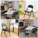 Vinyl Padded Metal Back Folding Chair Set