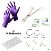 Nose Piercing Set with 14 Pieces and Gloves